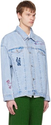 Marni Blue Embroidered Denim Jacket