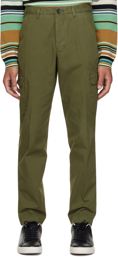 Photo: PS by Paul Smith Khaki Embroidered Cargo Pants