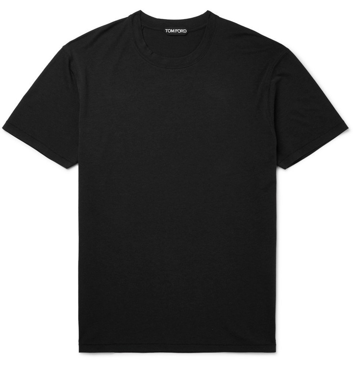 Photo: TOM FORD - Lyocell and Cotton-Blend Jersey T-Shirt - Black