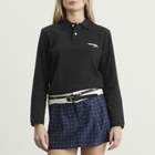 Hommegirls Women's Flip Waist Belt Mini Skirt in Navy Polka Dot
