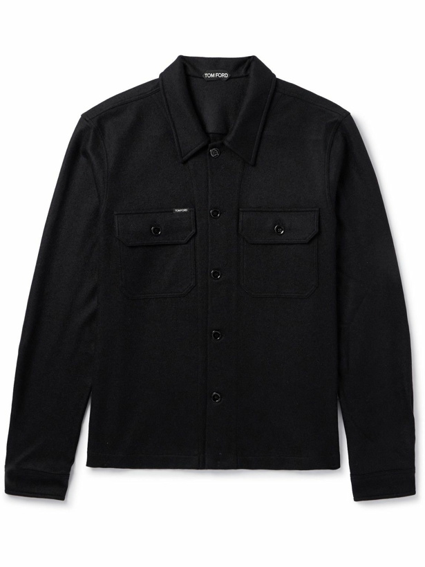 Photo: TOM FORD - Logo-Appliquéd Cashmere Overshirt - Black
