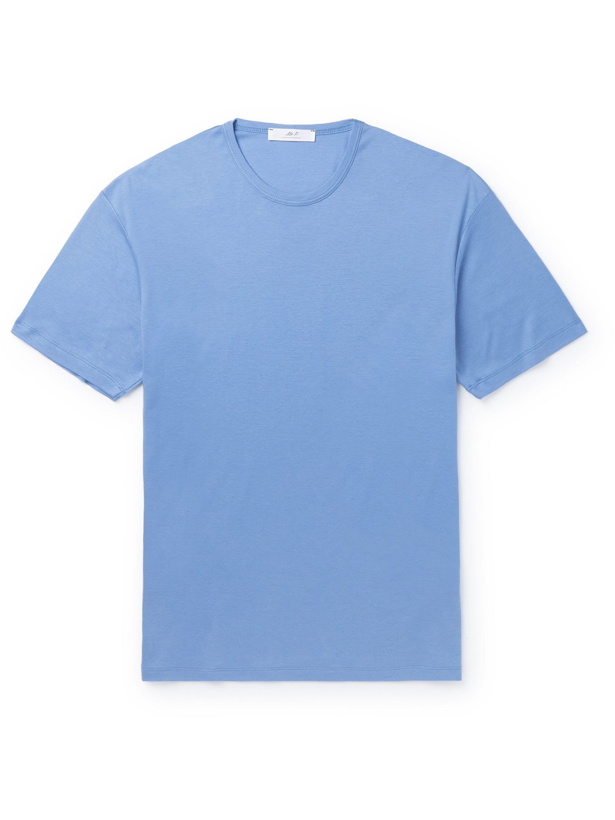 Photo: MR P. - Cotton and Silk-Blend Jersey T-Shirt - Blue - XL