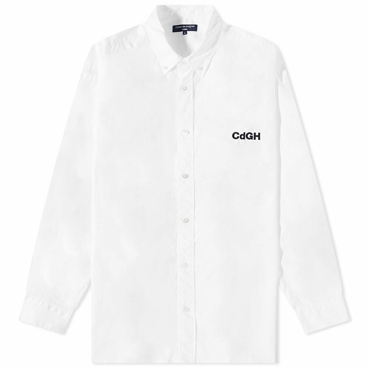 Photo: Comme des Garçons Homme Men's Logo Button Down Oxford Shirt in White