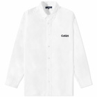 Comme des Garçons Homme Men's Logo Button Down Oxford Shirt in White