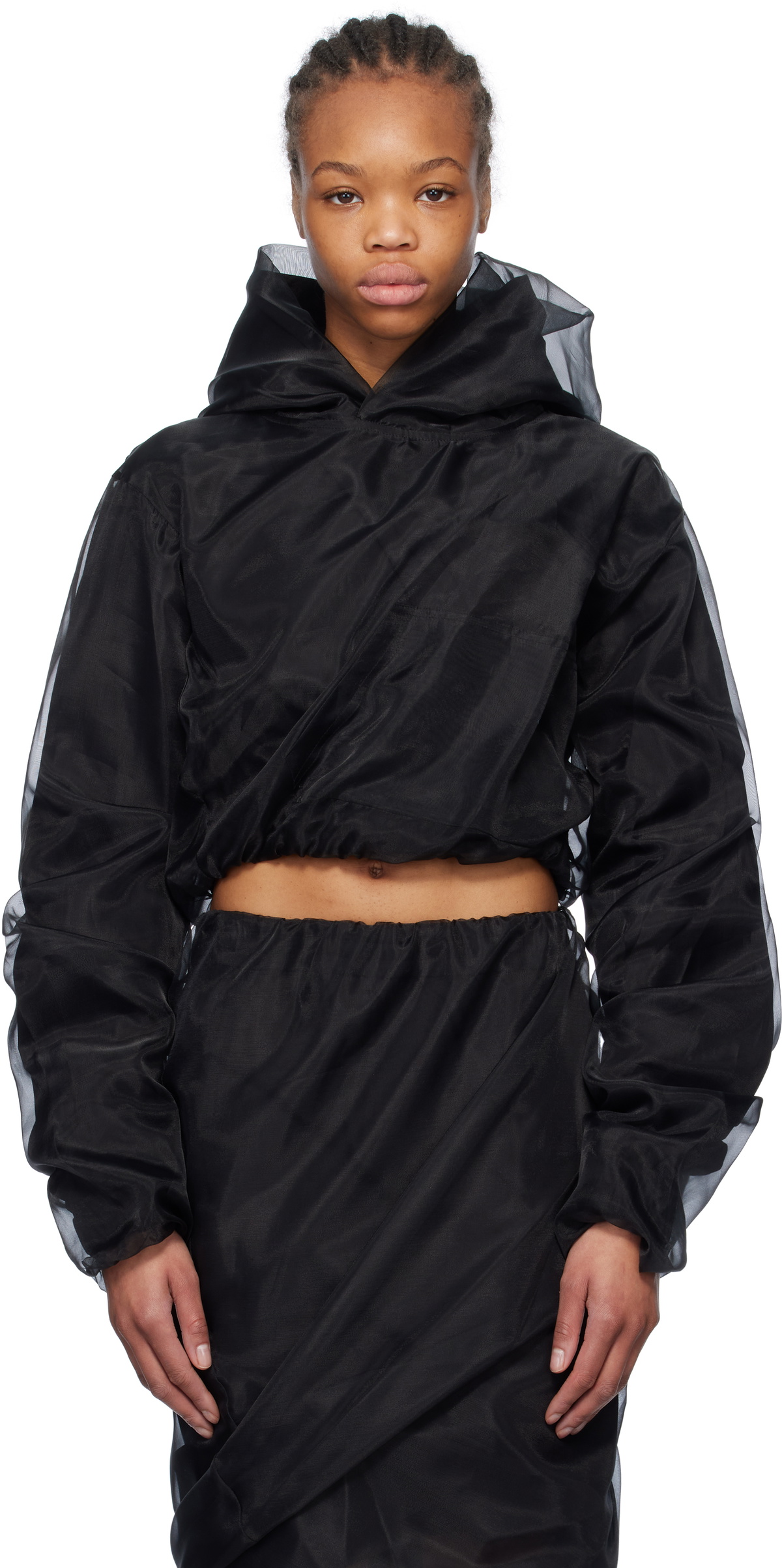 We11done Black 'Elleven' Zip-up Hoodie We11done