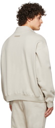 Essentials Beige Mock Neck Raglan Sweatshirt