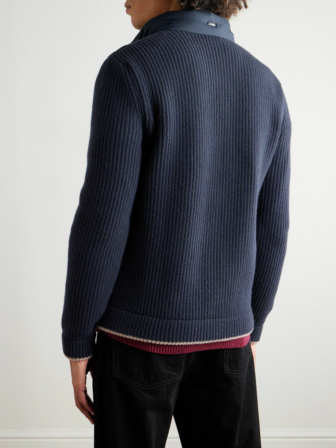 Herno - Slim-Fit Wool and Quilted Shell Down Jacket - Blue