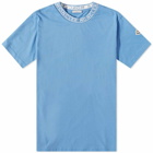 Moncler Men's Logo Ribbed T-Shirt in Blue
