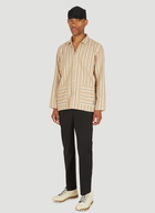 Dobby Stripe Classic Shirt in Brown