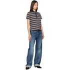 Moncler Navy Striped Cotton Polo