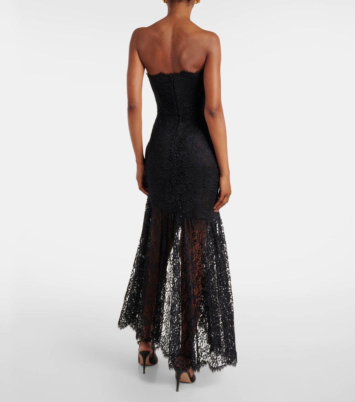 alessandra rich lace bustier dress Alessandra Rich Bow-detail asymmetric lace bustier dress Alessandra Rich