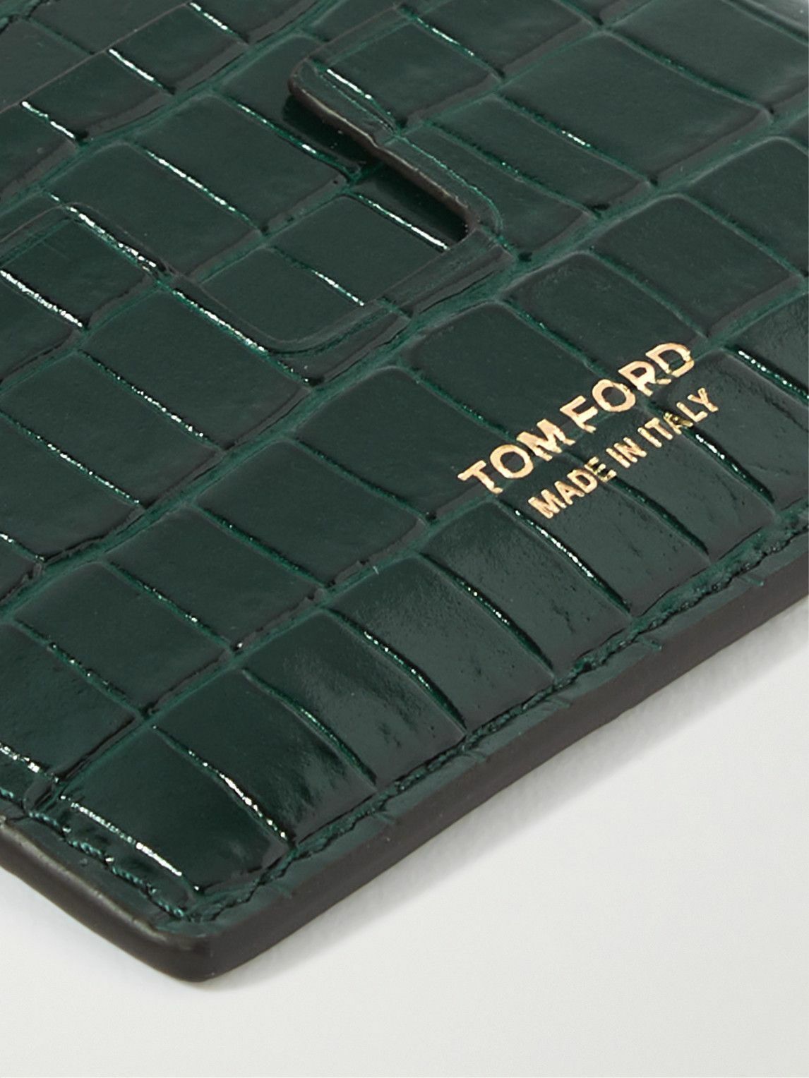 TOM FORD - Croc-Effect Leather Cardholder TOM FORD