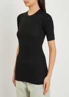Calvin Klein Aubriella Ribbed Stretch-cotton T-shirt Black