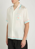 Casablanca Dance Joy Printed Silk Shirt White
