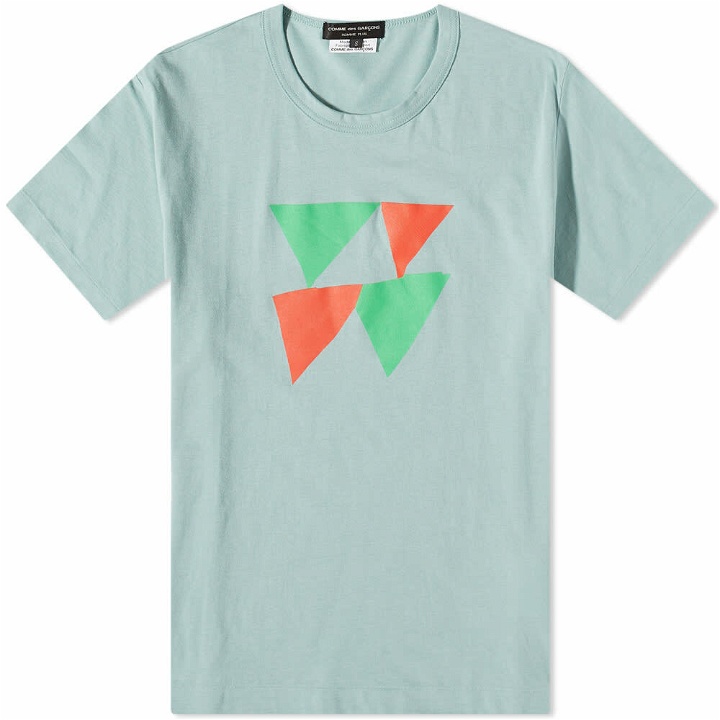 Photo: Comme des Garçons Homme Plus Men's Triangle Print T-Shirt in Green
