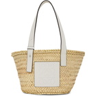 Loewe Beige and White Small Basket Tote