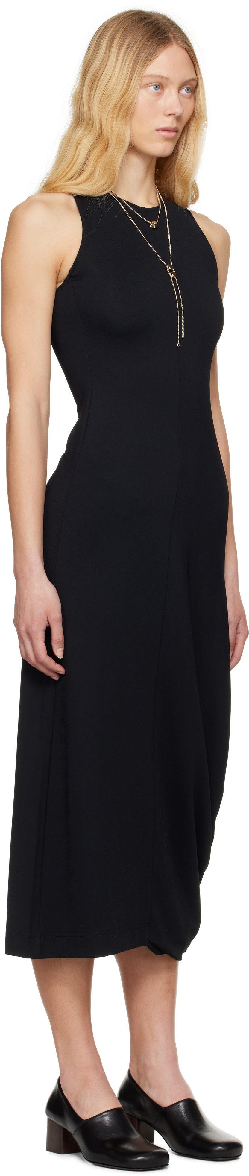 lemaire twisted cotton jersey midi dress Black Hem Lemaire maxi dress fall