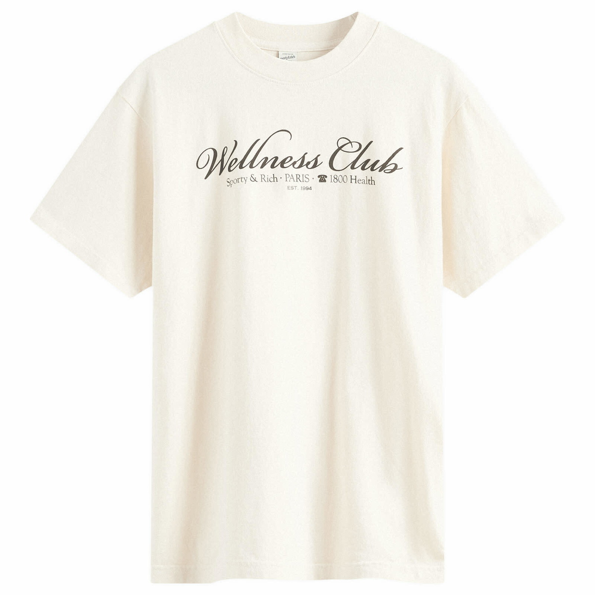 Sporty & Rich Men's 1800 Health T-Shirt in Cream/Chocolate
