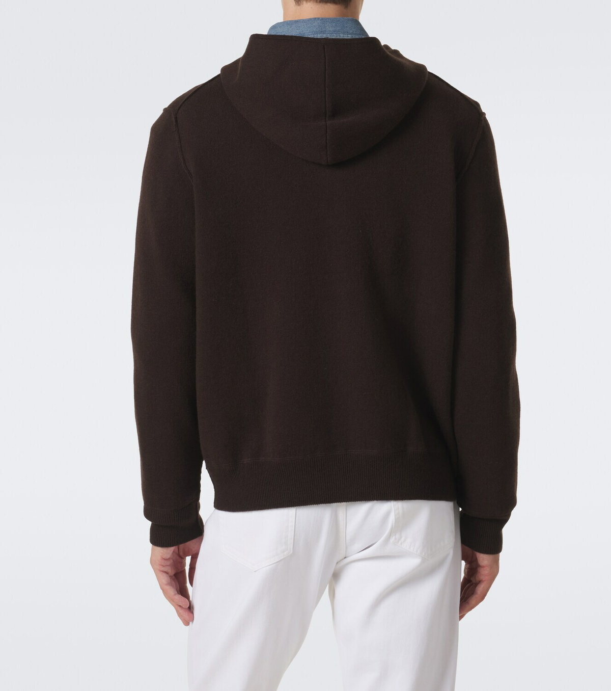 Allude Knitted wool and cashmere zip-up hoodie