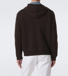 Allude Knitted wool and cashmere zip-up hoodie