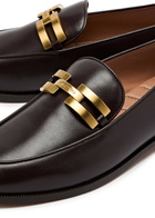 Aquazzura Brandi Leather Loafers Brown