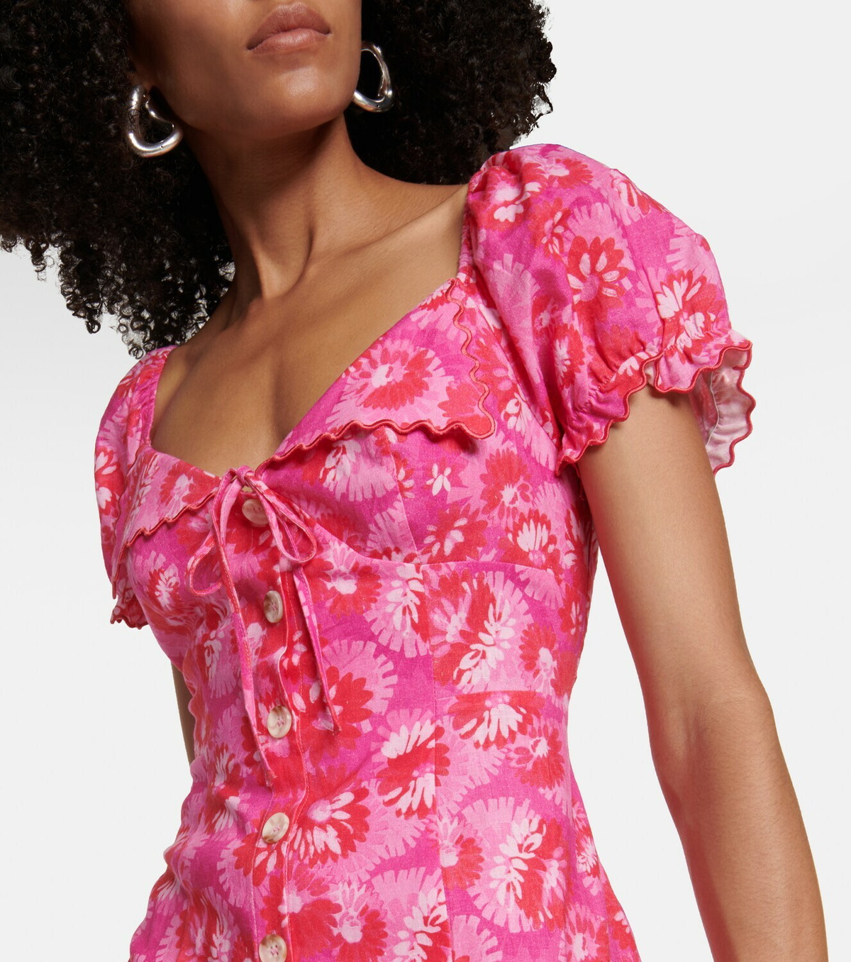 【Rixo】 Briellaプリントリネンブレンドミディドレス Rixo Briella printed linen-blend midi dress Rixo