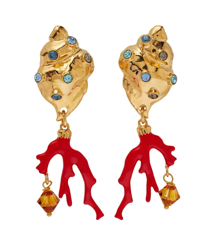 Photo: Oscar de la Renta Crystal-embellished clip-on earrings