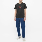 Calvin Klein Men's Archival Monogram Flock T-Shirt in Black