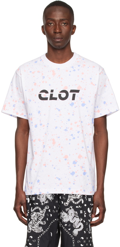 Photo: Clot White Spray Dye Logo T-Shirt