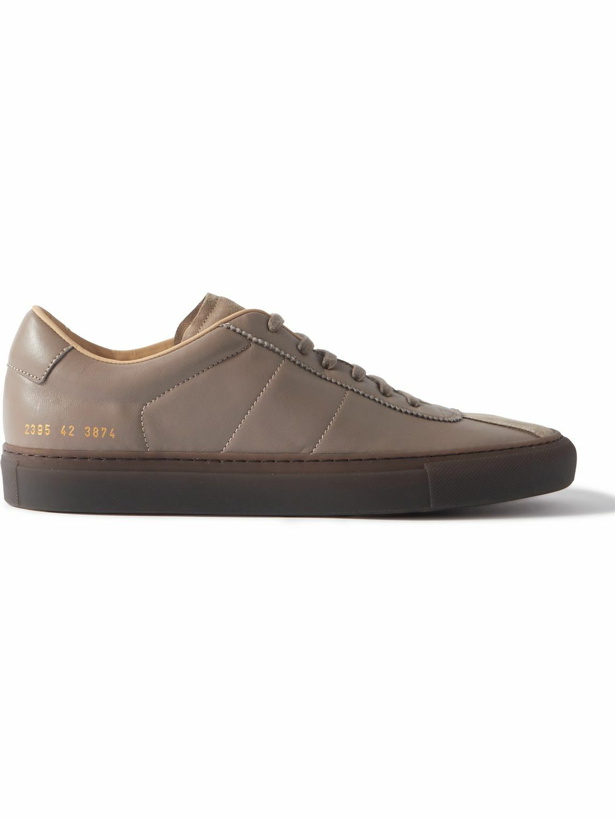 Photo: Common Projects - Court Classic Suede-Trimmed Leather Sneakers - Brown