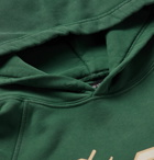 Reese Cooper® - Logo-Appliquéd Printed Loopback Cotton-Jersey Hoodie - Green