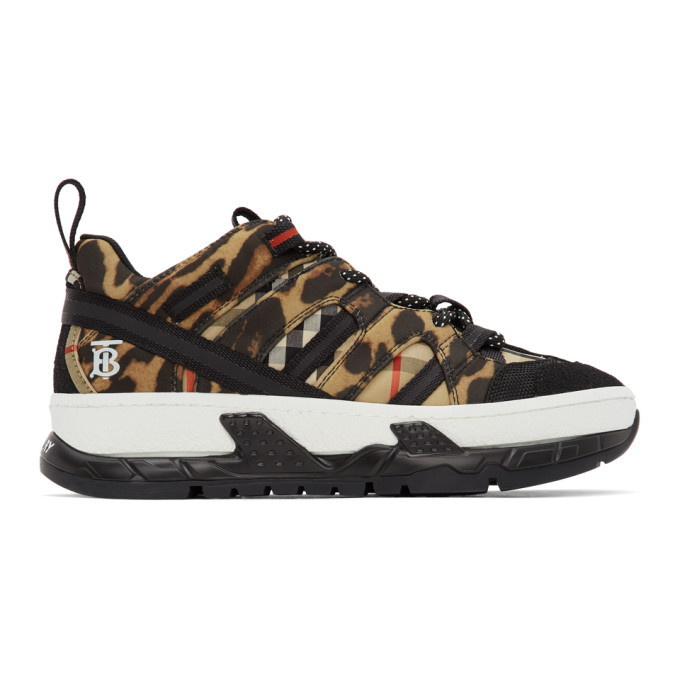 Photo: Burberry Black and Beige Leopard Union Sneakers