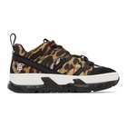 Burberry Black and Beige Leopard Union Sneakers