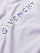 Givenchy - Oversized Logo-Flocked Printed Cotton-Jersey T-Shirt - Pink