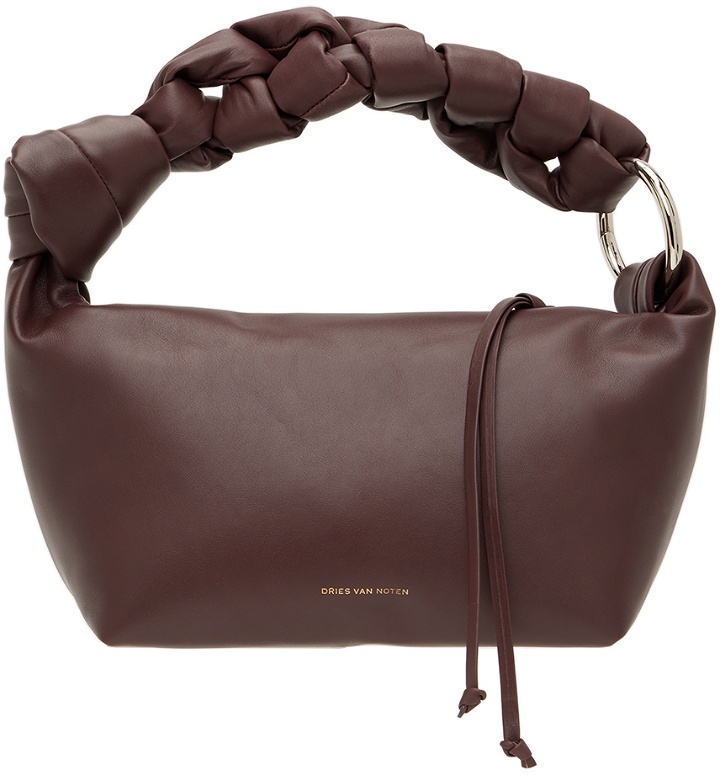 Photo: Dries Van Noten Burgundy Leather Braided Top Handle Bag