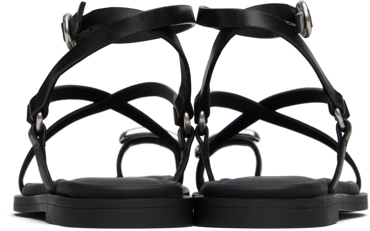 rag & bone Black Geo Toe Ring Sandals