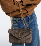 Saint Laurent Toy Puffer quilted suede shoulder bag