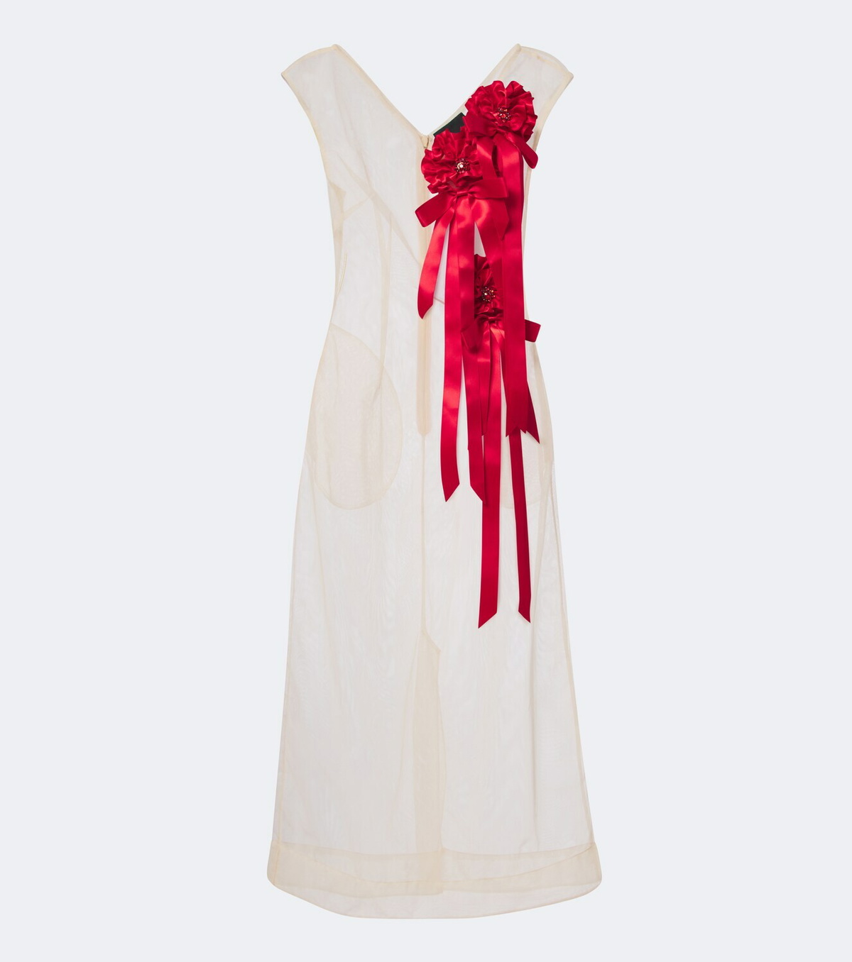 Simone Rocha Embellished floral-appliqué tulle midi dress