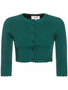 VICTORIA BECKHAM - Lurex Viscose Blend Cropped Cardigan