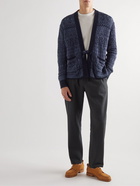 A Kind Of Guise - Jacquard-Knit Linen and Merino Wool-Blend Cardigan - Blue