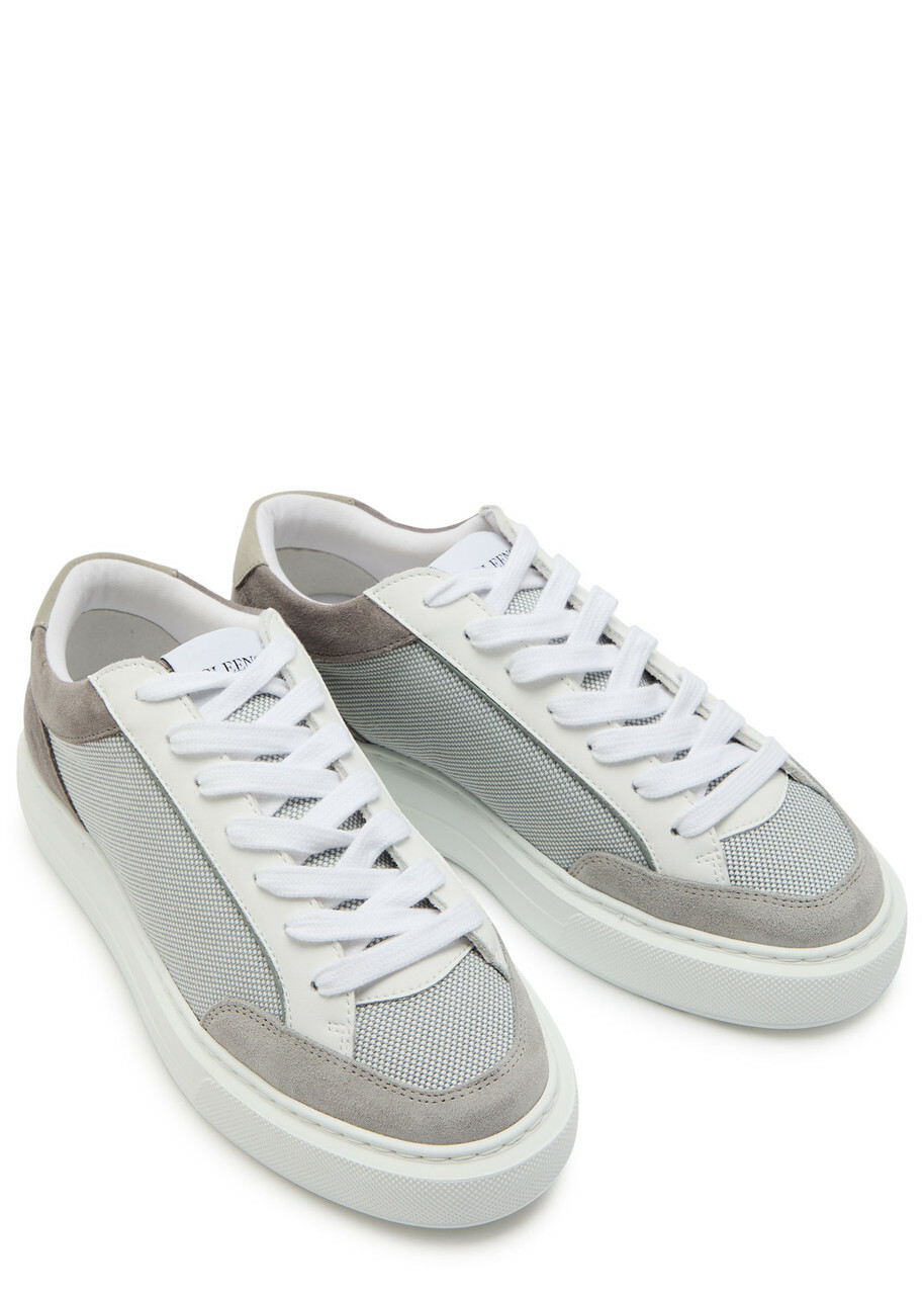 Cleens Luxor Panelled Woven Sneakers White