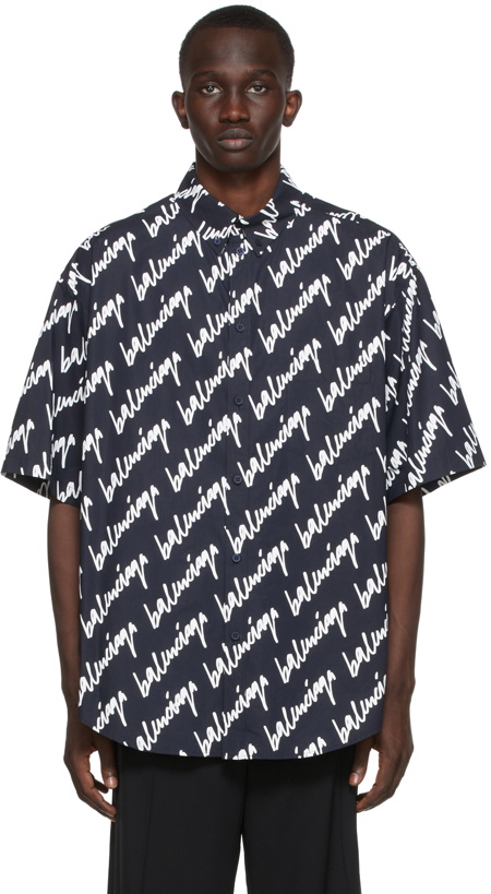 Photo: Balenciaga Navy Scribble Shirt