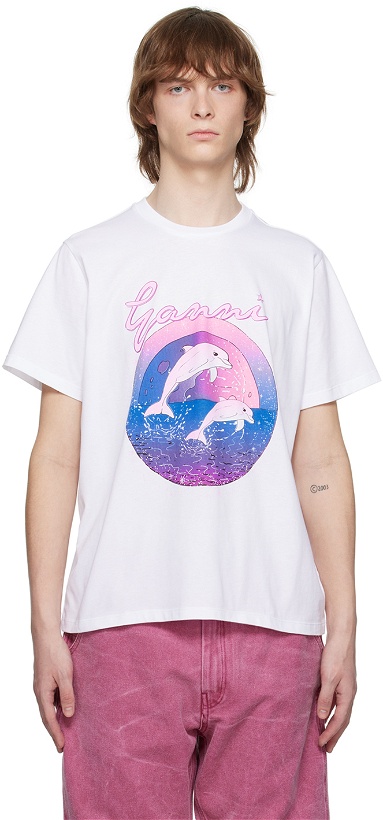 Photo: GANNI White Dolphin T-Shirt