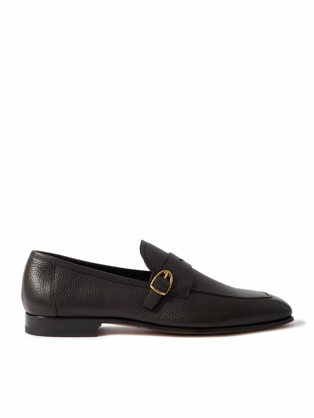 Photo: TOM FORD - Sean Buckled Full-Grain Leather Penny Loafers - Brown