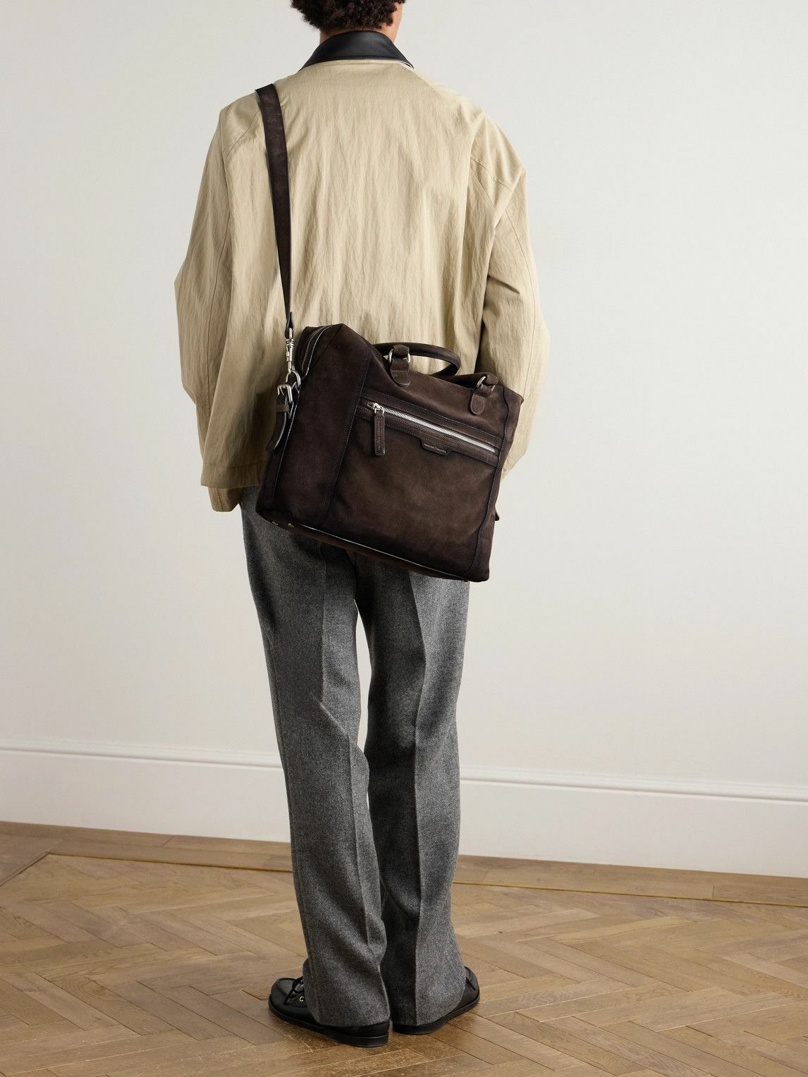 Officine Creative - Jules 003 Airbrushed Suede Briefcase
