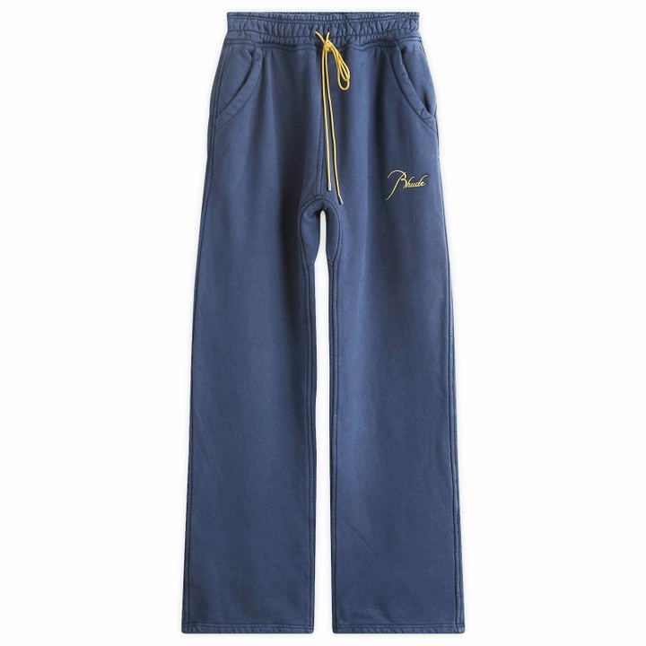 Photo: Rhude Men's Classique Sweat Pants in Navy/Yellow