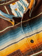 OrSlow - Button-Down Collar Striped Cotton Shirt - Brown