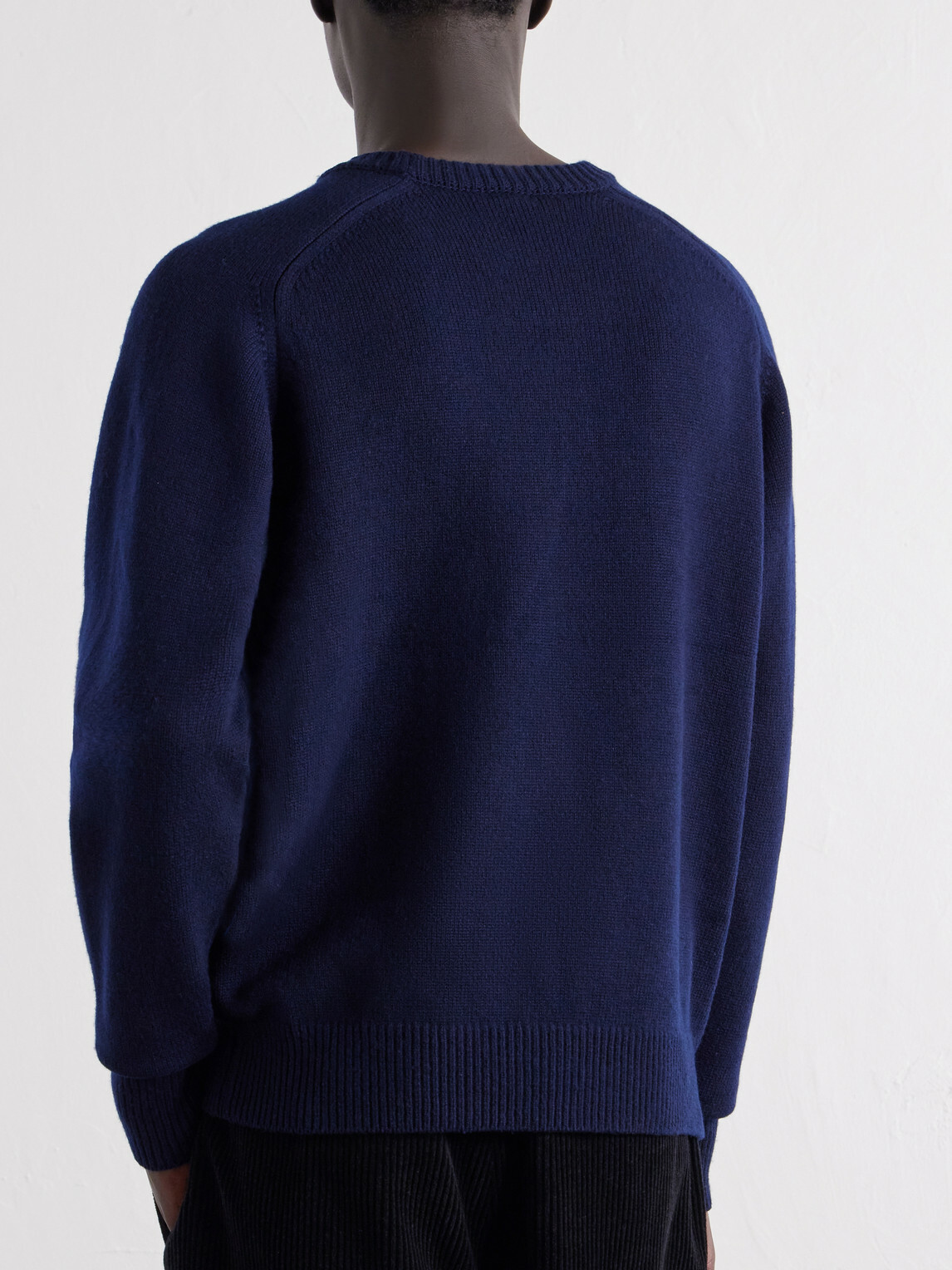 A.PRESSE - Paneled Wool Sweater - Blue