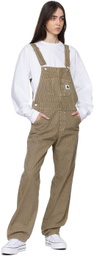 Carhartt Work In Progress Brown & Navy Bib Overalls