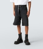 Balenciaga Unity belted denim Bermuda shorts